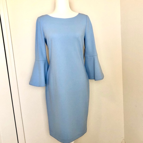 Jessica H Bell Sleeve Light Blue Dress.  Size 6 - Picture 2 of 12